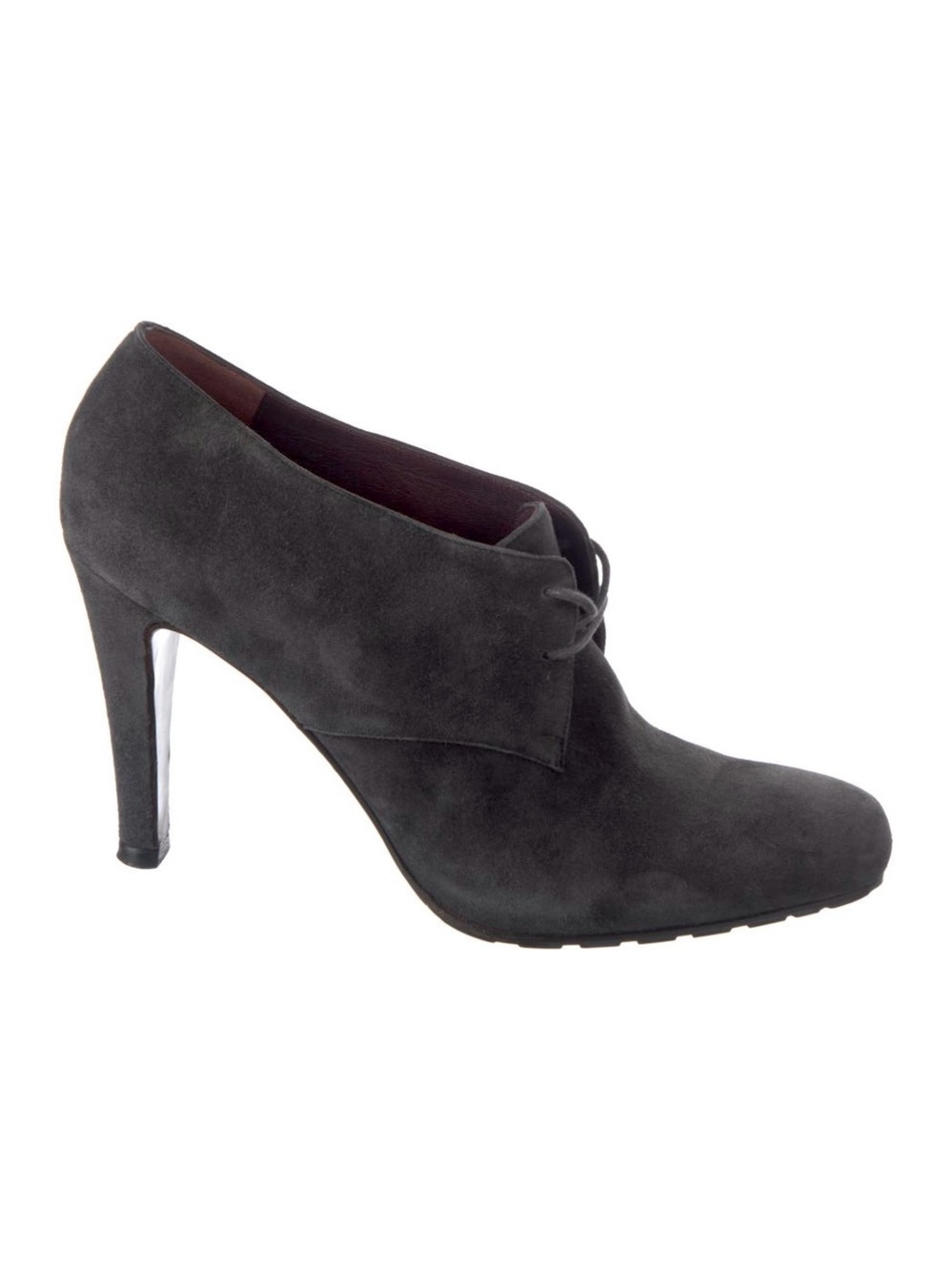 MaxMara Suede Ankle Boot Heels in Charcoal Gray Size 7